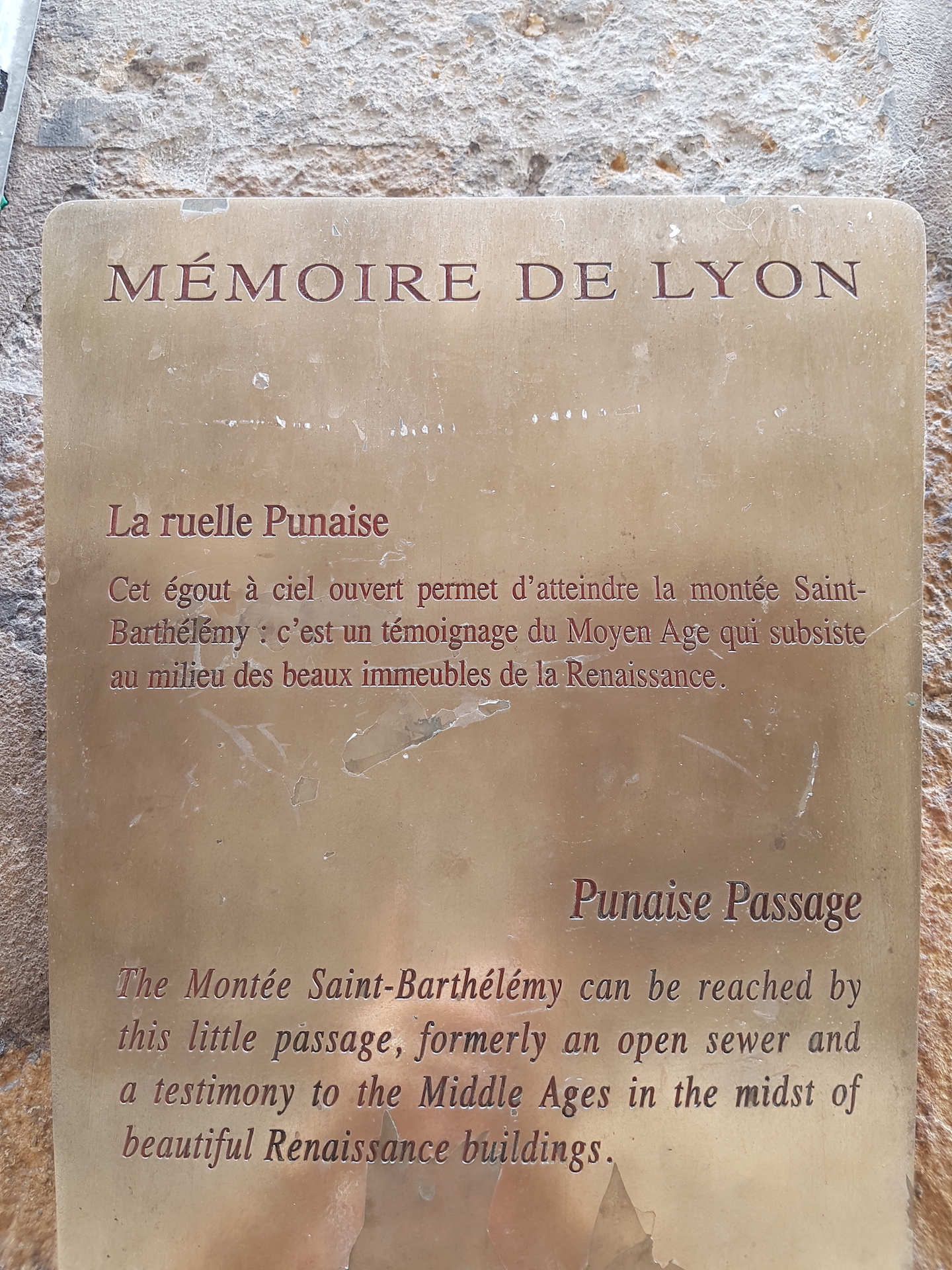 plaque historique vieux Lyon